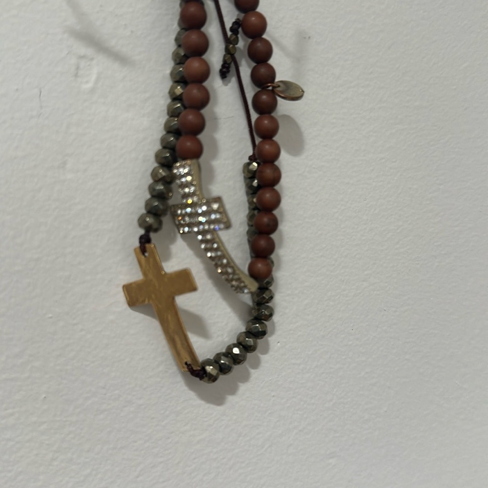 Set of two bracelets with crosses